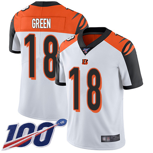 Cincinnati Bengals Limited White Men A J  Green Road Jersey NFL Footballl #18 100th Season Vapor Untouchable